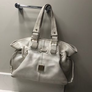 Dooney & Bourke white pebbled leather satchel
